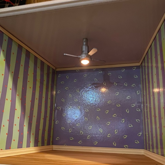 American Girl AG Mini Illuma Room Lighted Ceiling Fan Works Perfectly Rare Gray - Picture 3 of 16